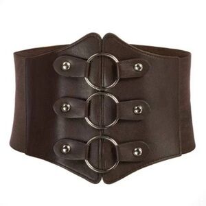 NEW WOMENS Corset Belt Vintage Elastic Brown Coffee